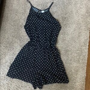 Black Polka Dot Romper, old navy, shorts, small
